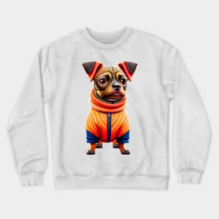 Snuggly Dachshund in a Cozy Salmon Sweater Crewneck Sweatshirt